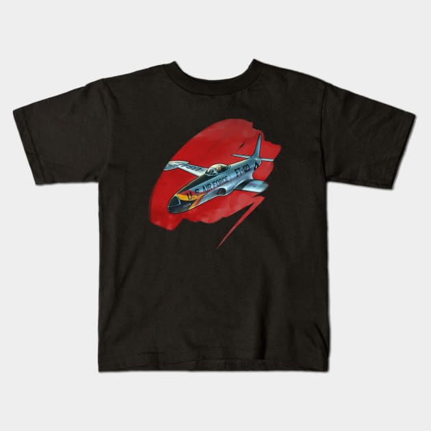 F－80 fighter Kids T-Shirt by mangbo